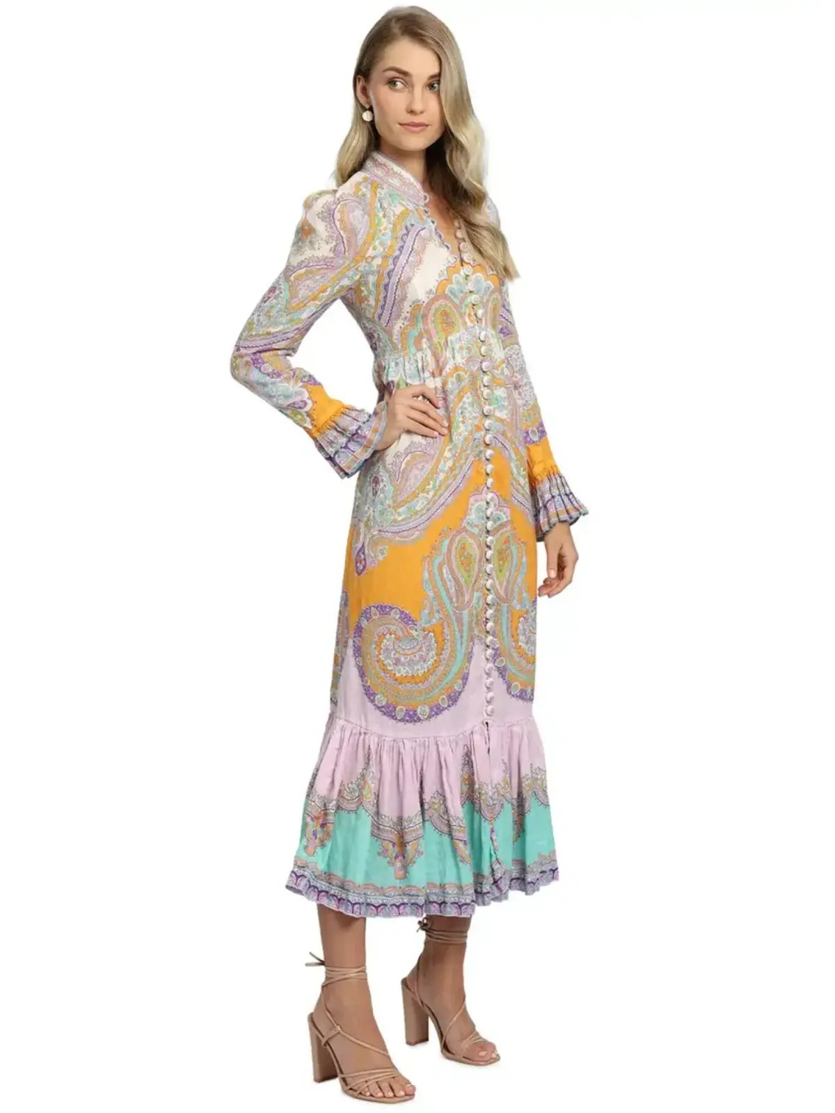 Zimmerman Lola Paisley Dress in Multi Print Size 1 / AU 10 photo 2