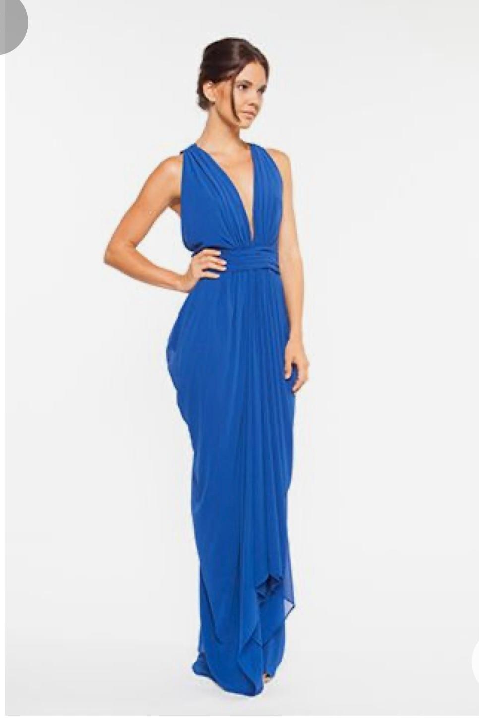 Carla Zampatti Waterfall Dress Blue Size 8 photo 2