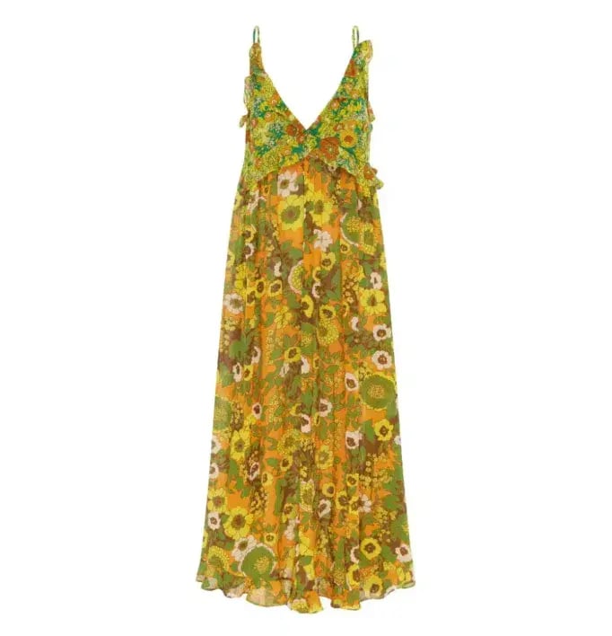 Alemais Jeff Spliced Frill Midi Dress Print Size 16 photo 2