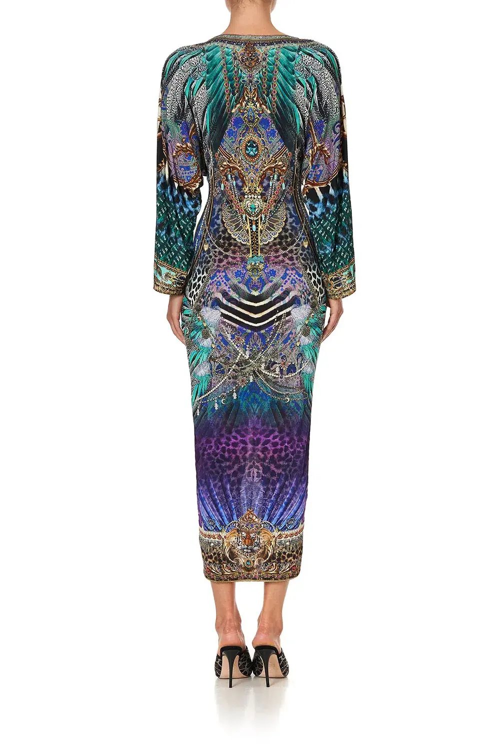 Camilla Animal Army Long Split Front Twist Midi Dress Print Size XXXL / AU 20 photo 2