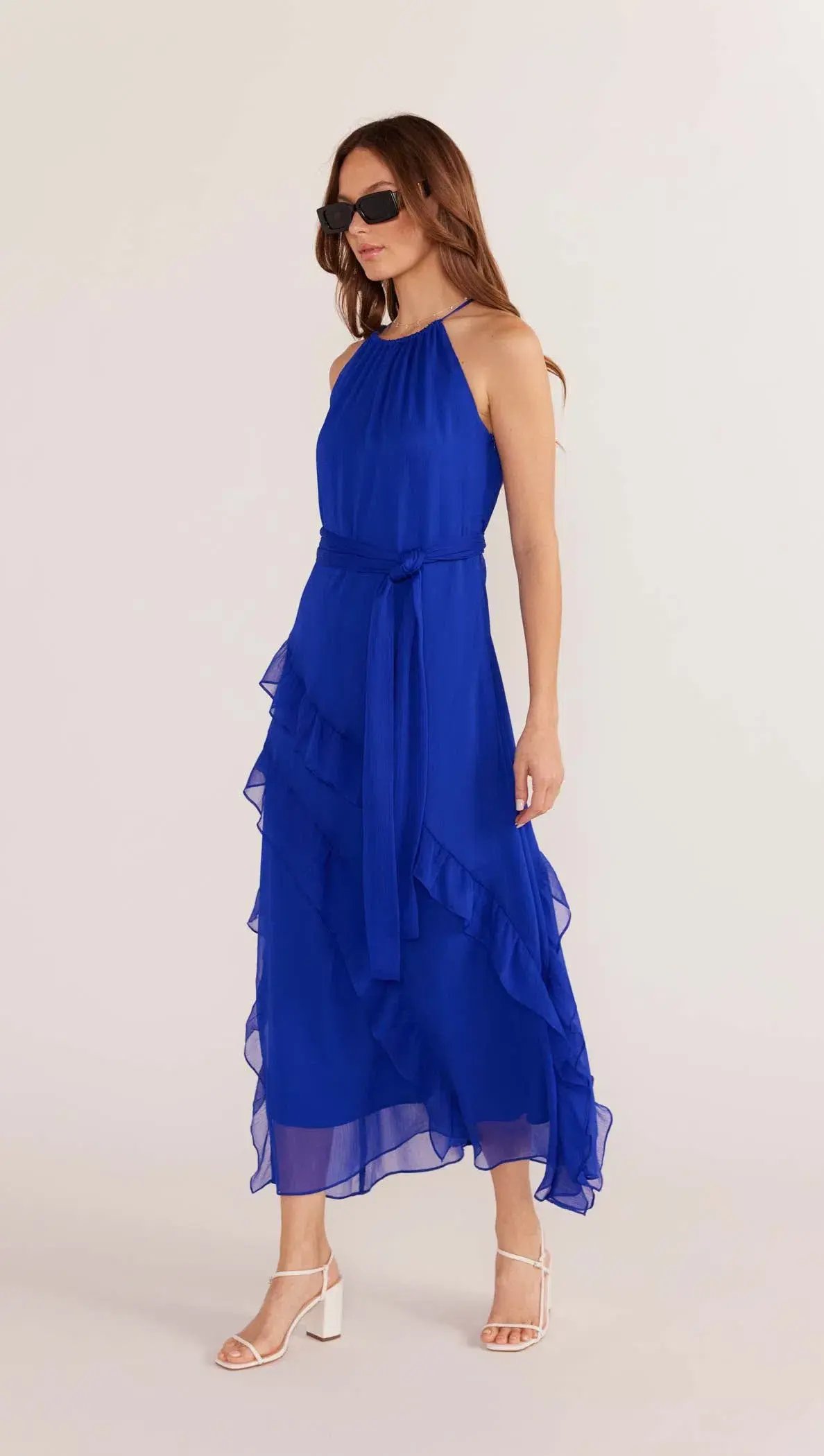 Minkpink Marina Frill Maxi Dress Blue Size XS / Size AU 6 photo 4