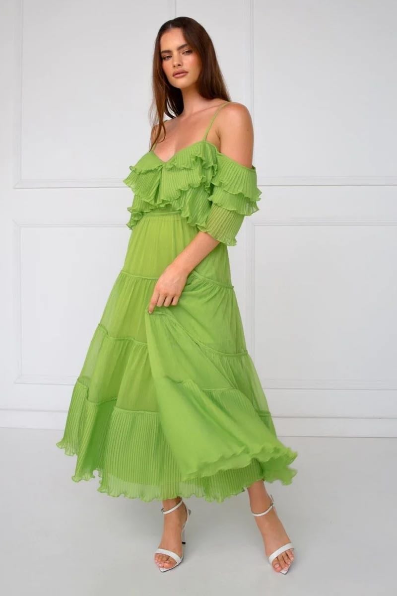 TALULAH COSMOS MIDI DRESS - MOJITO LIME photo 3