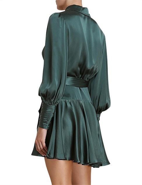 Zimmermann / Silk Mini Wrap Dress / Green / Size 16 / Zim Size 4 photo 3