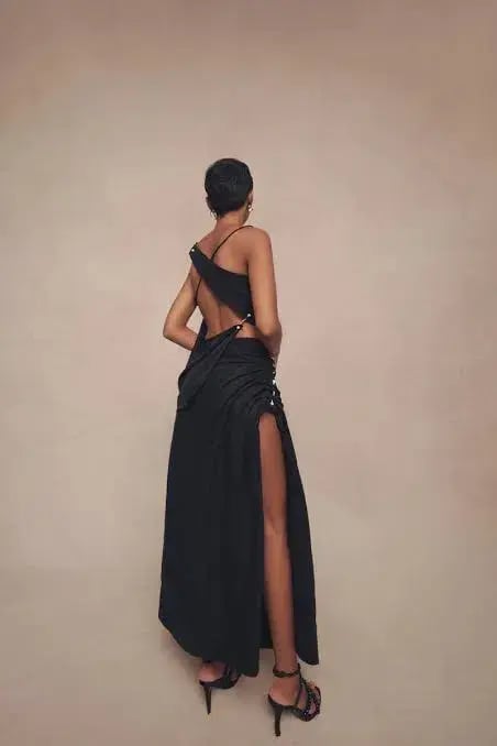 Aje Allure Draped Cami & Mika Split Midi Skirt Set Black Size XS / AU 6 photo 4