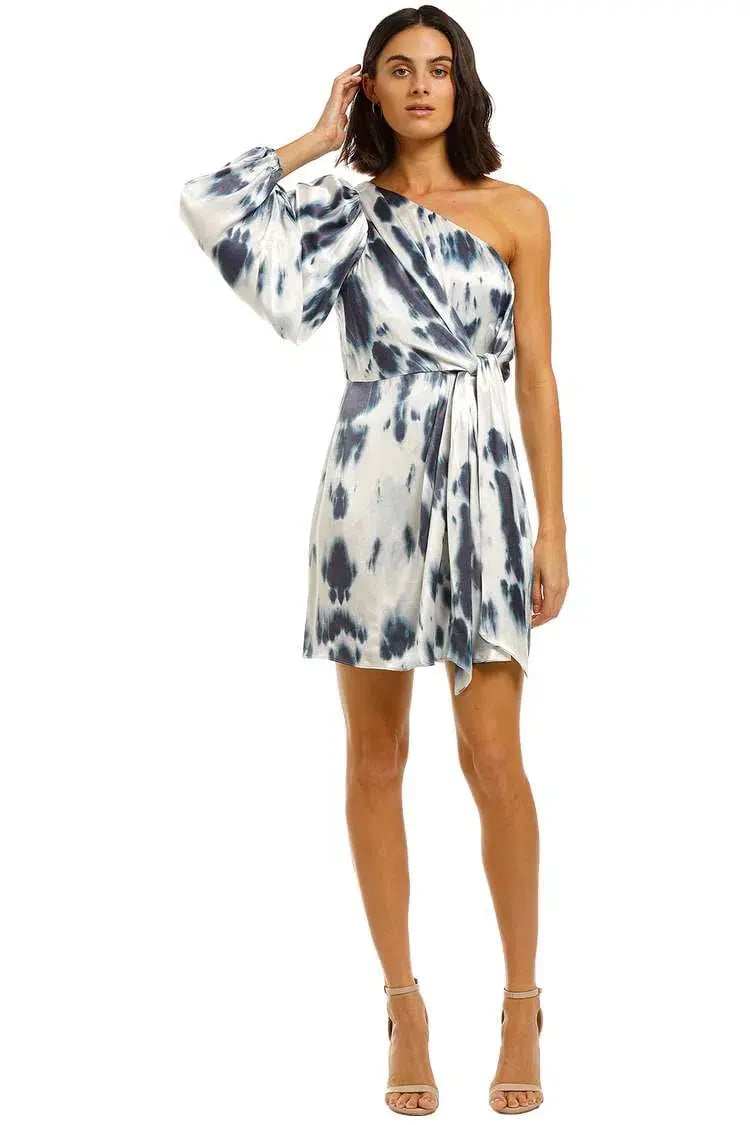 Shona Joy Palma One Shoulder Mini Dress Print Size 6 photo 3