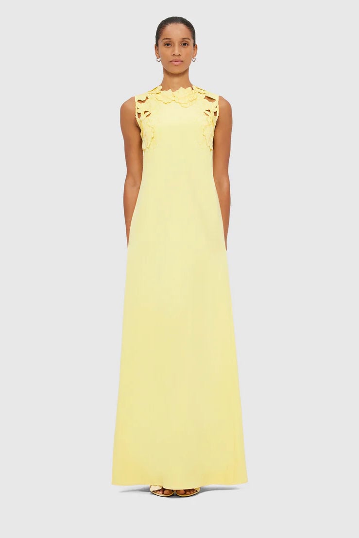 Leo Lin Solene Appliqué Maxi Dress - Sorbet Yellow photo 2
