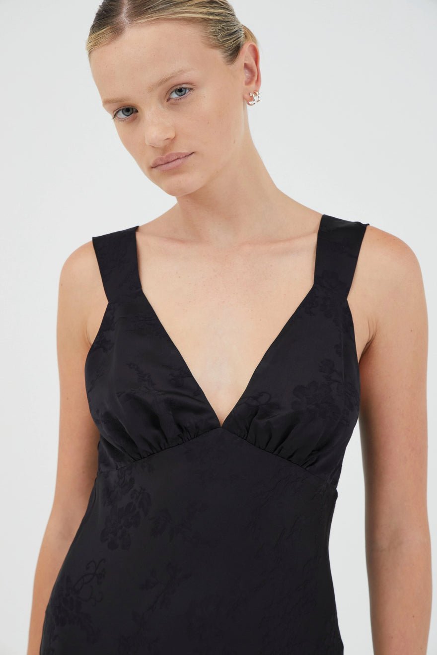 Third Form Oasis Bias Slip Dress - Black photo 3