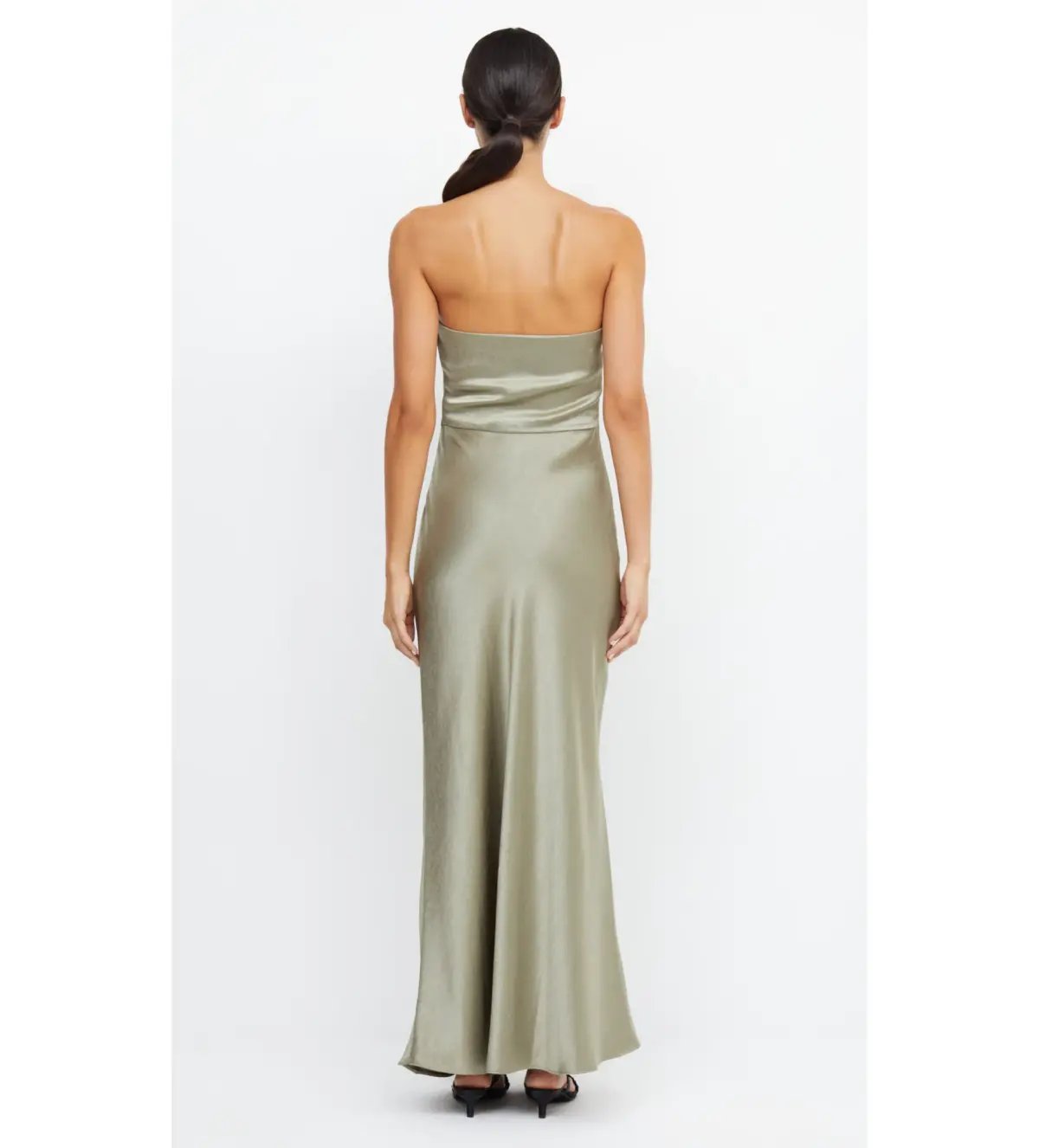 Bec + Bridge Satin Green Sage Maxi Dress Size 8 photo 2