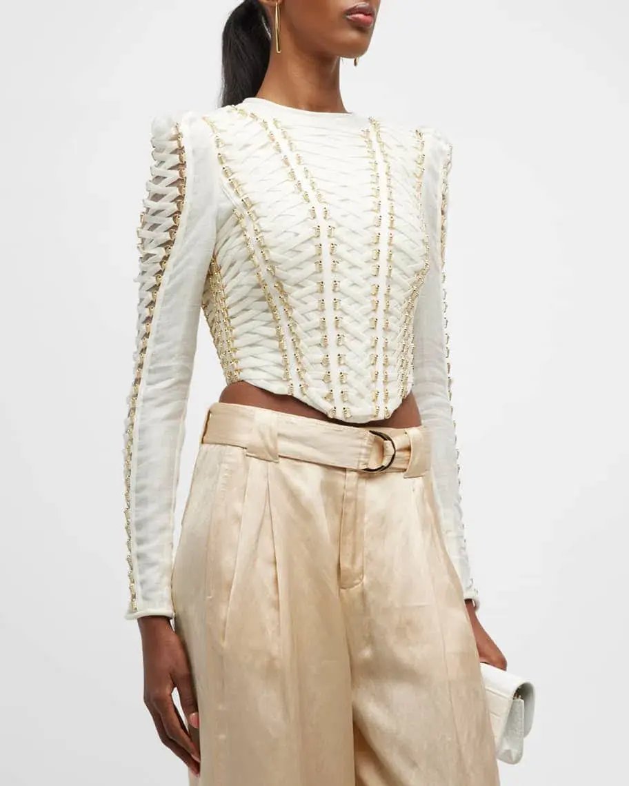 Zimmermann Coaster Cropped Bodice Ivory Size 0 / AU 8 photo 2