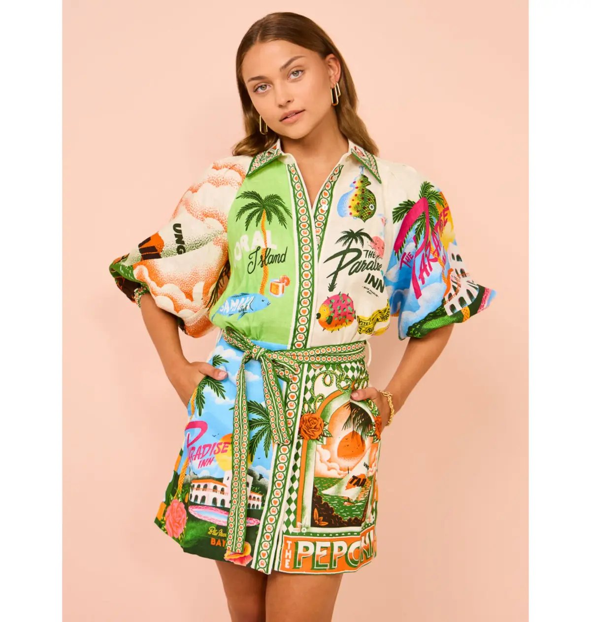 Alemais Paradiso Mini Dress Multi Size AU 14 photo 2