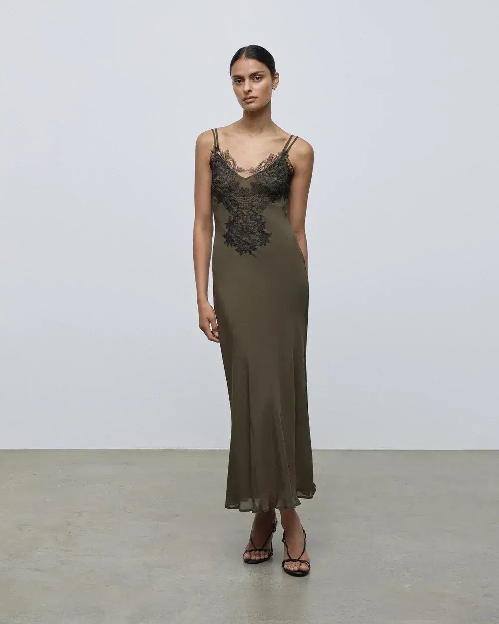 Lover Ainslee Lace Maxi Olive Green Dress Size AU 12 photo 2
