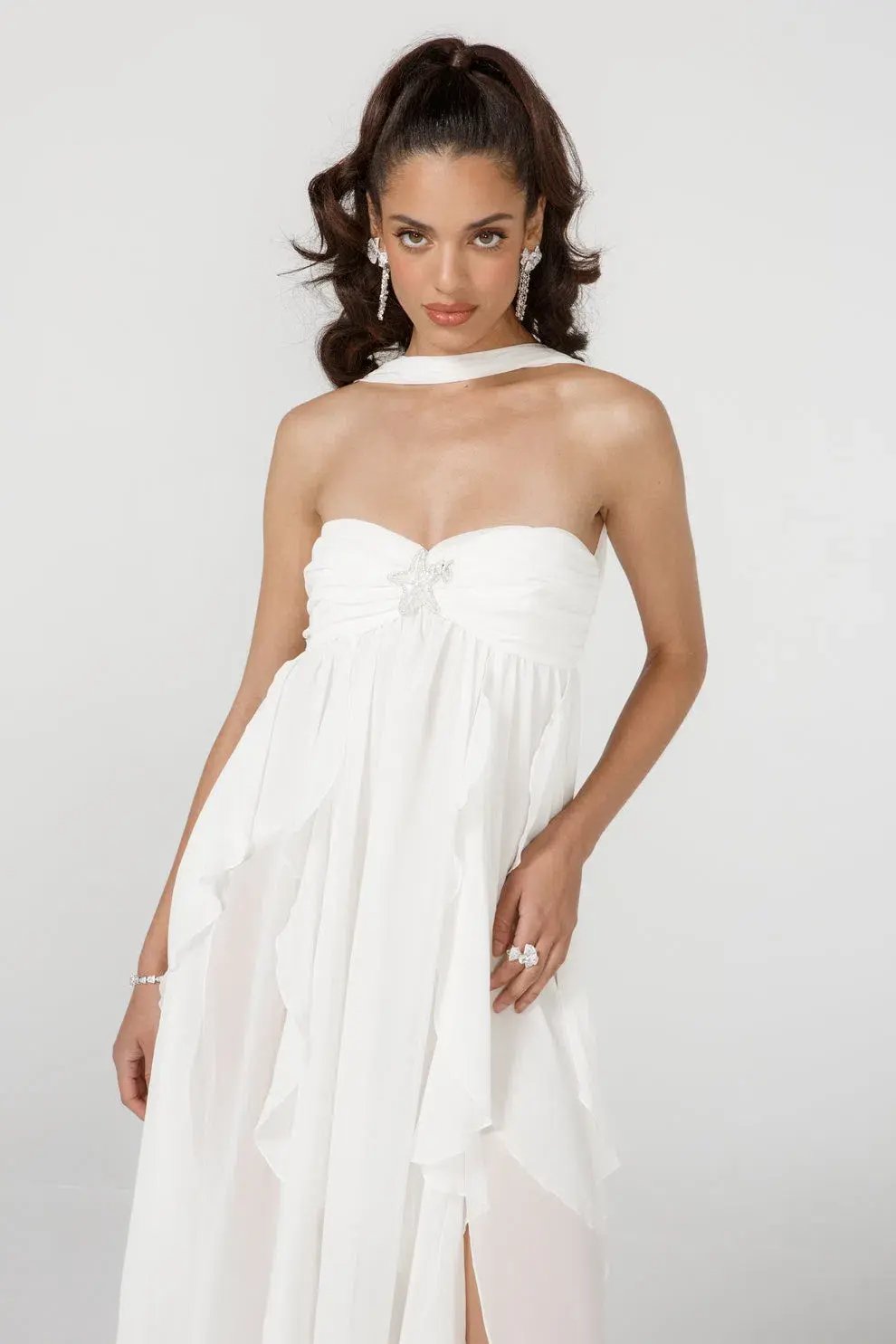 Nana Jacqueline Mariah Dress White Size 8 photo 2