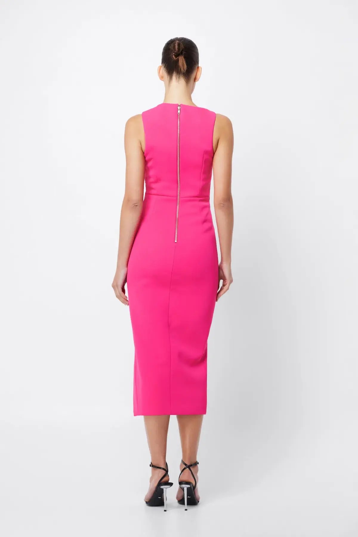 Mossman Solace Draped Midi Dress Fuchsia Size 8 photo 4