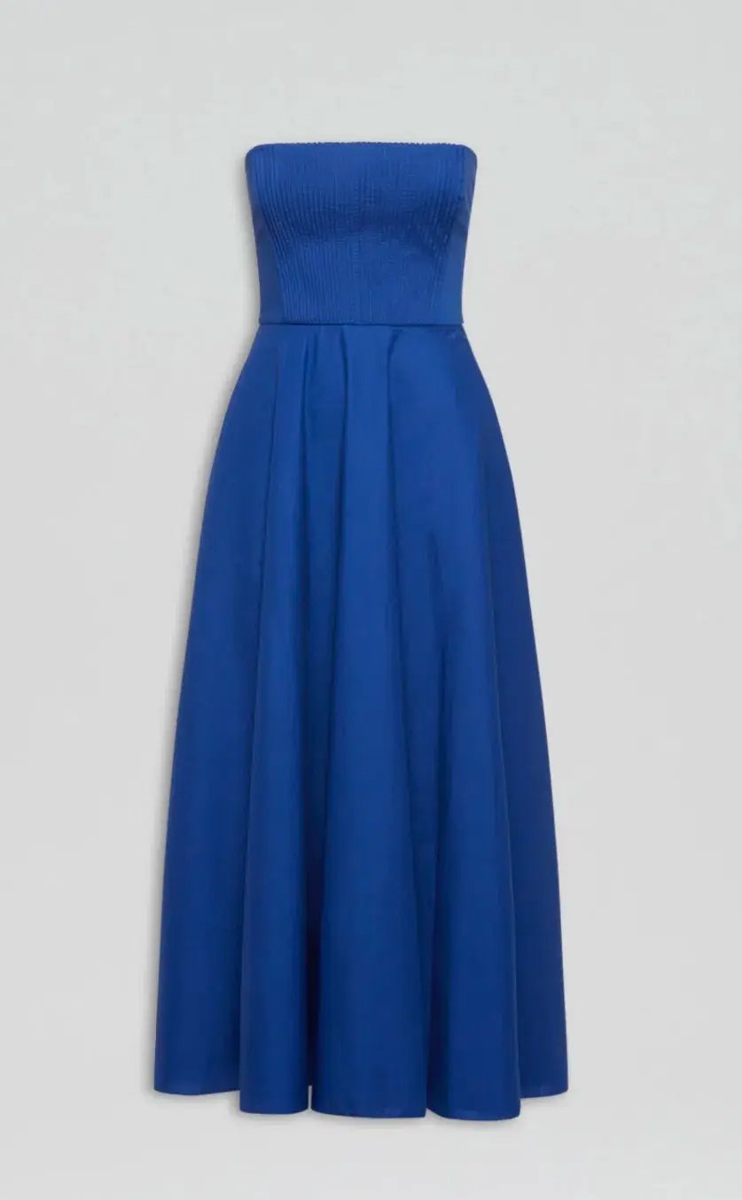 Scanlan Theodore Parachute Bustier Dress Midi Blue Size 10 photo 5