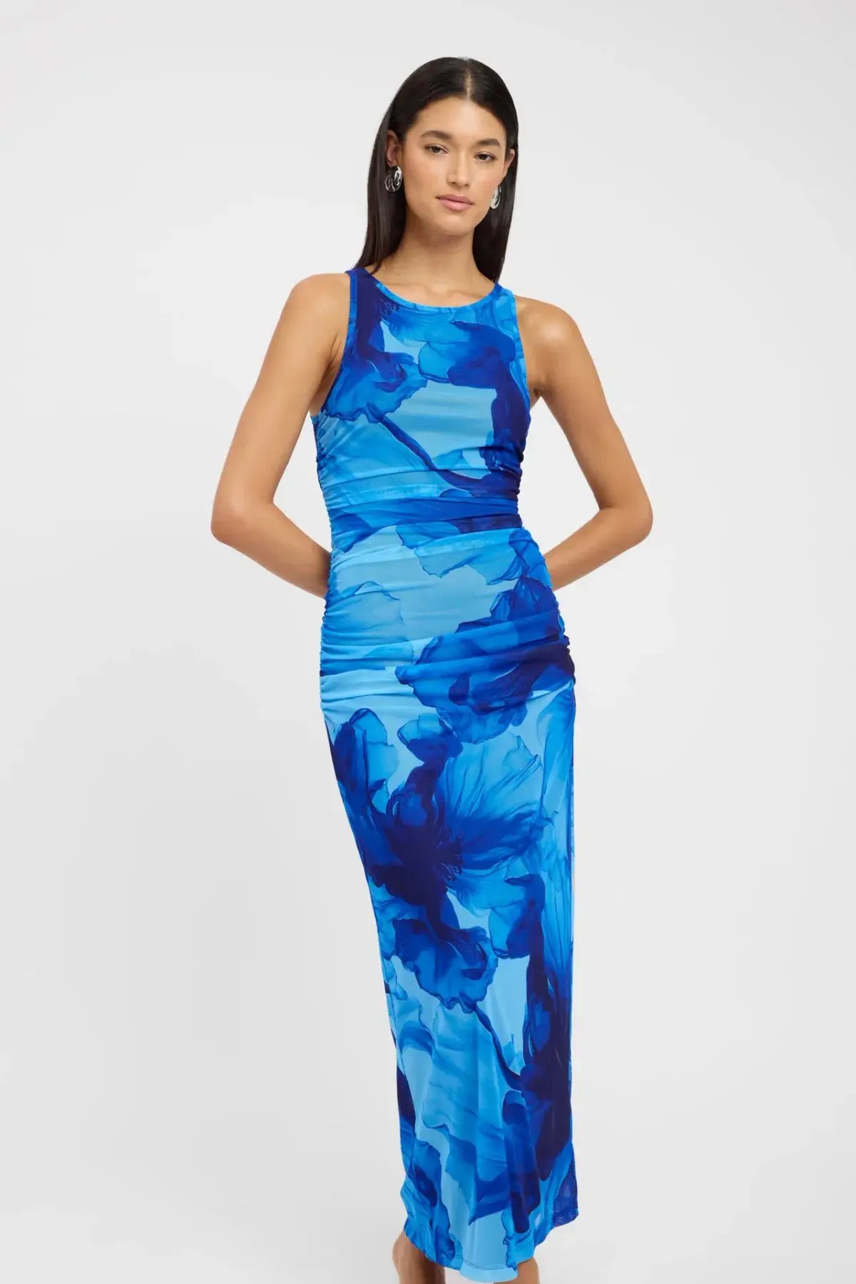Kookai Rosalia Dress Blue Floral Size 8 photo 2