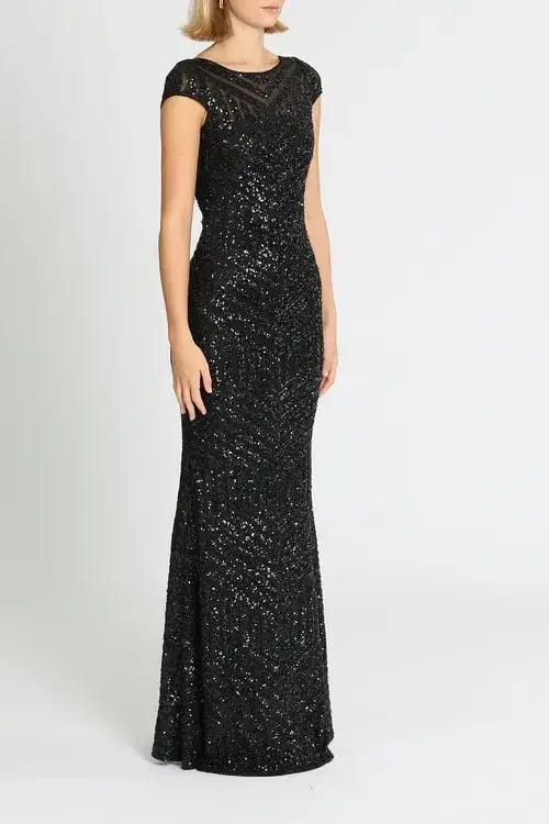 Langhem Ida Sequin Gown Black Size 10 photo 2