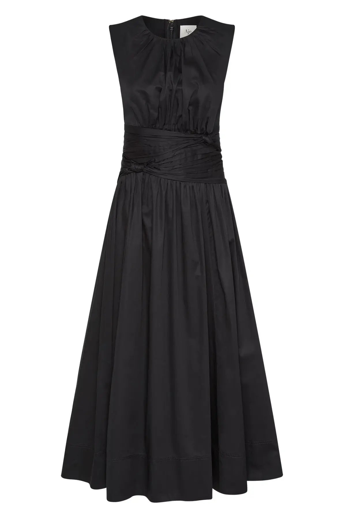 Aje Agatha Knot Waist Midi Dress Black Size 12 photo 6