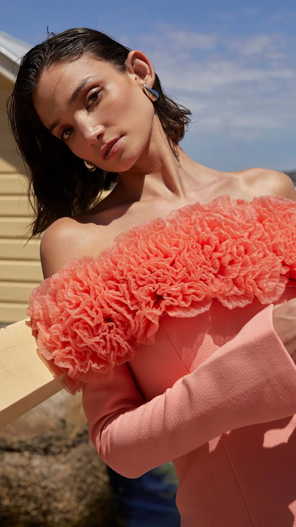 SONYA RUMI MINI DRESS - CORAL photo 5