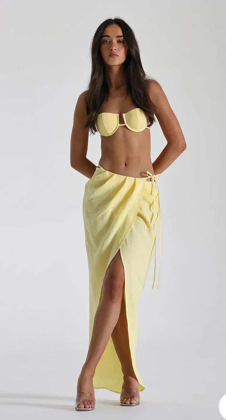 Natalie Rolt Belle Top Size 0 / AU 6 Belle Skirt Size AU 8 in Lemon photo 2