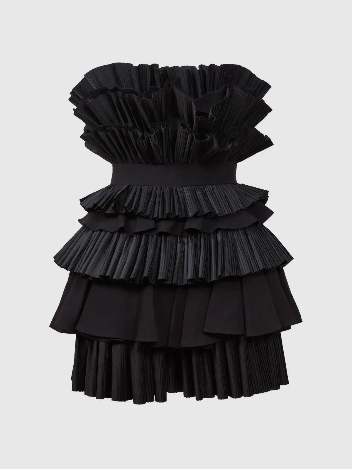 Acler Elsher Strapless Tiered Mini Dress Black Size 10 photo 5