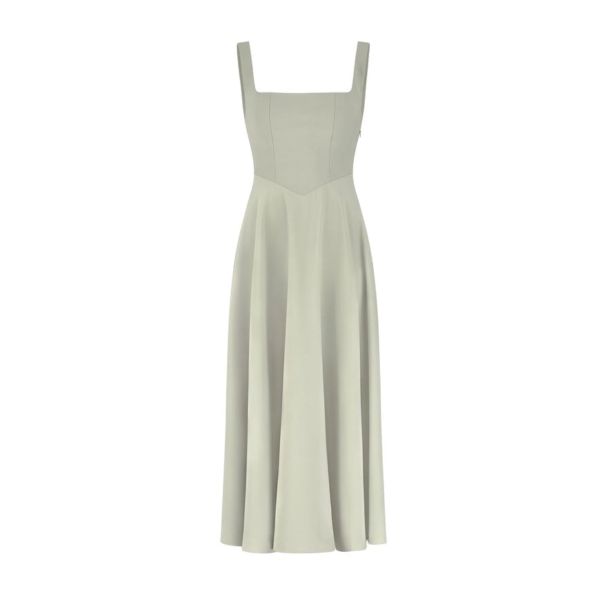 Odd Muse The Ultimate Muse High Waist Square Neck Midi Dress - Sage photo 2