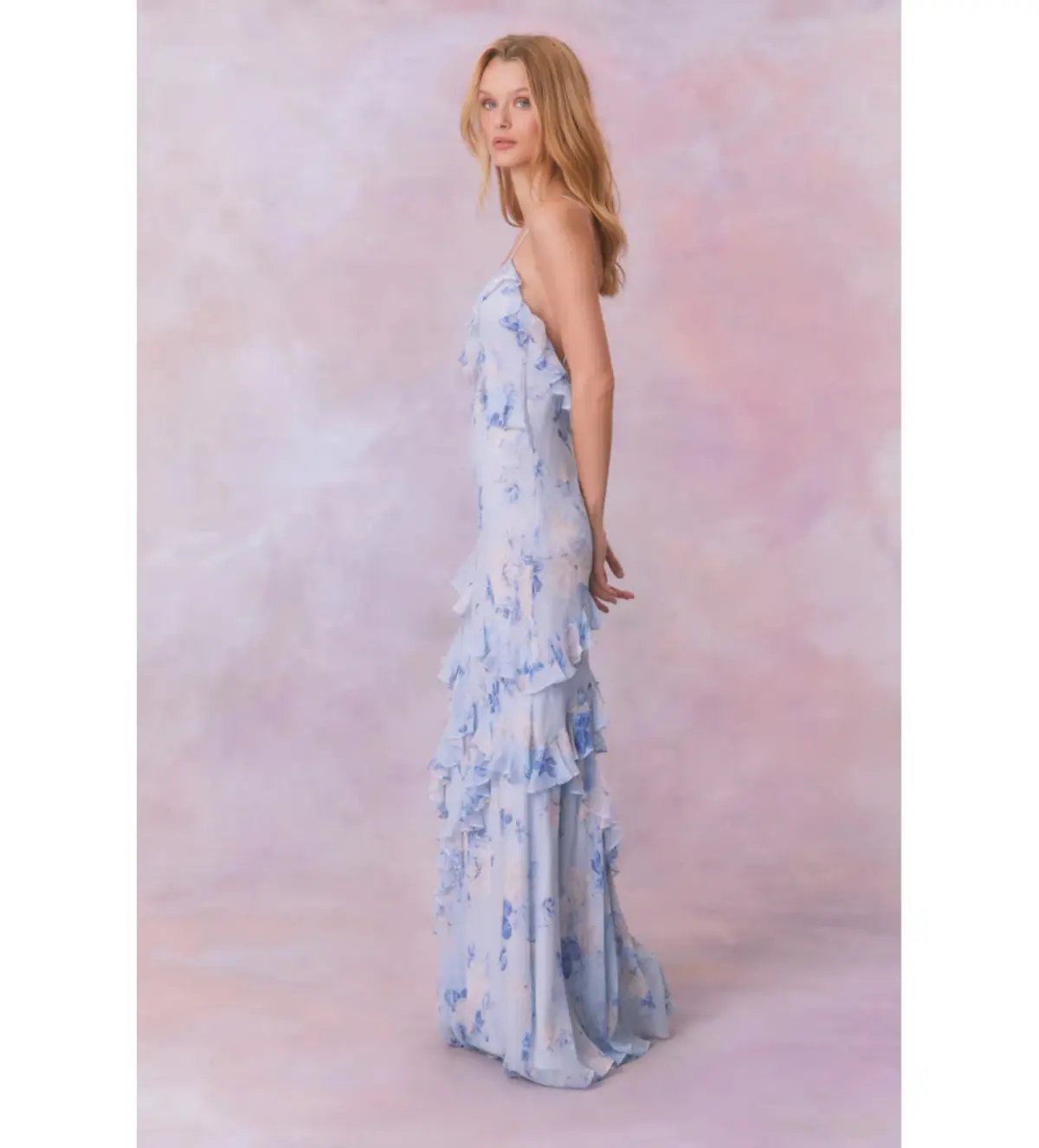 LoveShackFancy Rialto Maxi dress Blue Whisper Size US2/ AU 6 photo 2