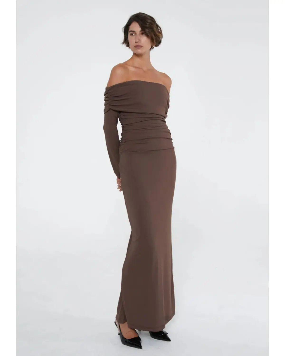 Benni Lorena Maxi Dress Ash Brown Size AU 12 photo 2