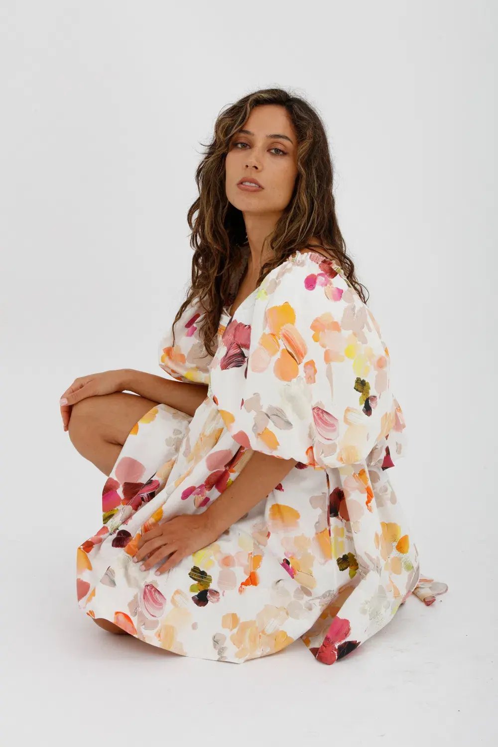 AJE Dassia Puff Sleeve Mini Dress Floral Print Size 10 photo 18