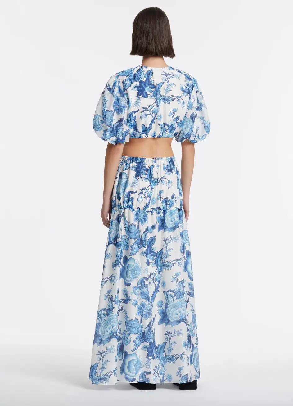 Sir The Label Amaris Puff Sleeve Top & Gathered Skirt Set Floral Size 0 / Au 6 photo 3