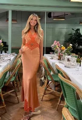 Sir Aries Cut Out Gown in Peach Size 10 photo 4