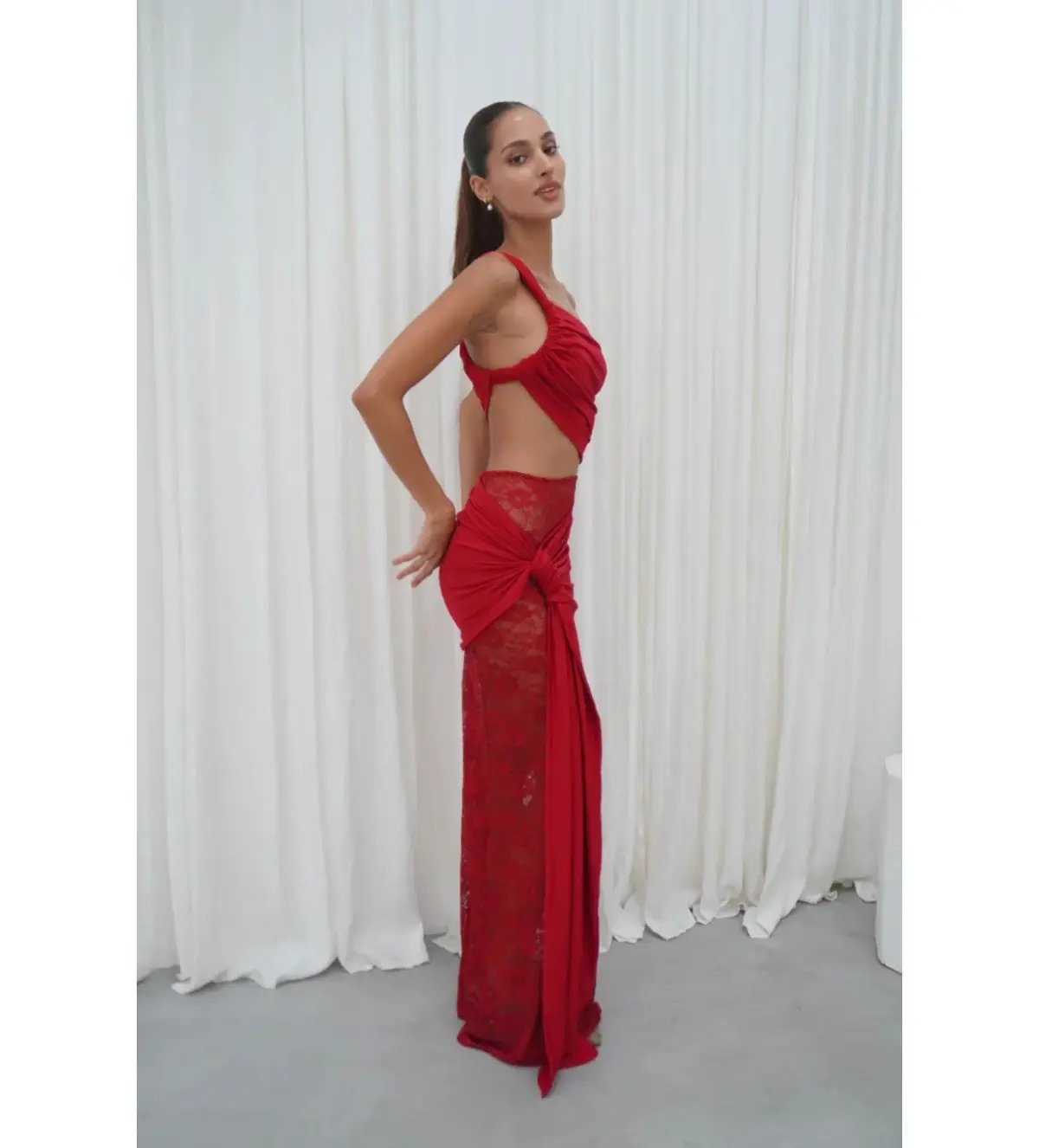 Deconduarte Paradiso Maxi Dress Berry Size M/AU 10 photo 2