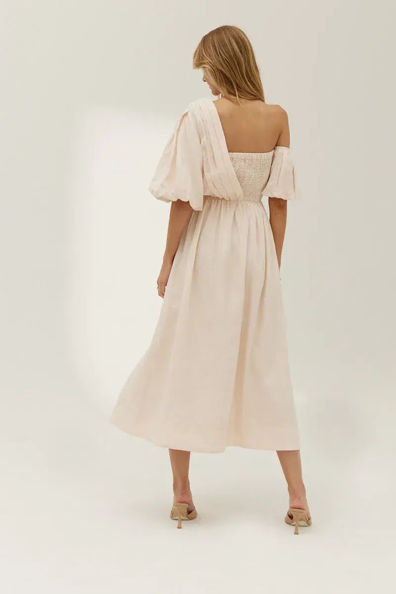 Sovere Delay Midi Dress Oyster Pink Size 8 photo 2