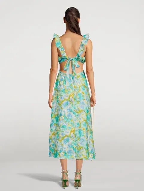 Zimmermann High Tide Frilled Midi Dress Floral Size 3 / Au 14 photo 2