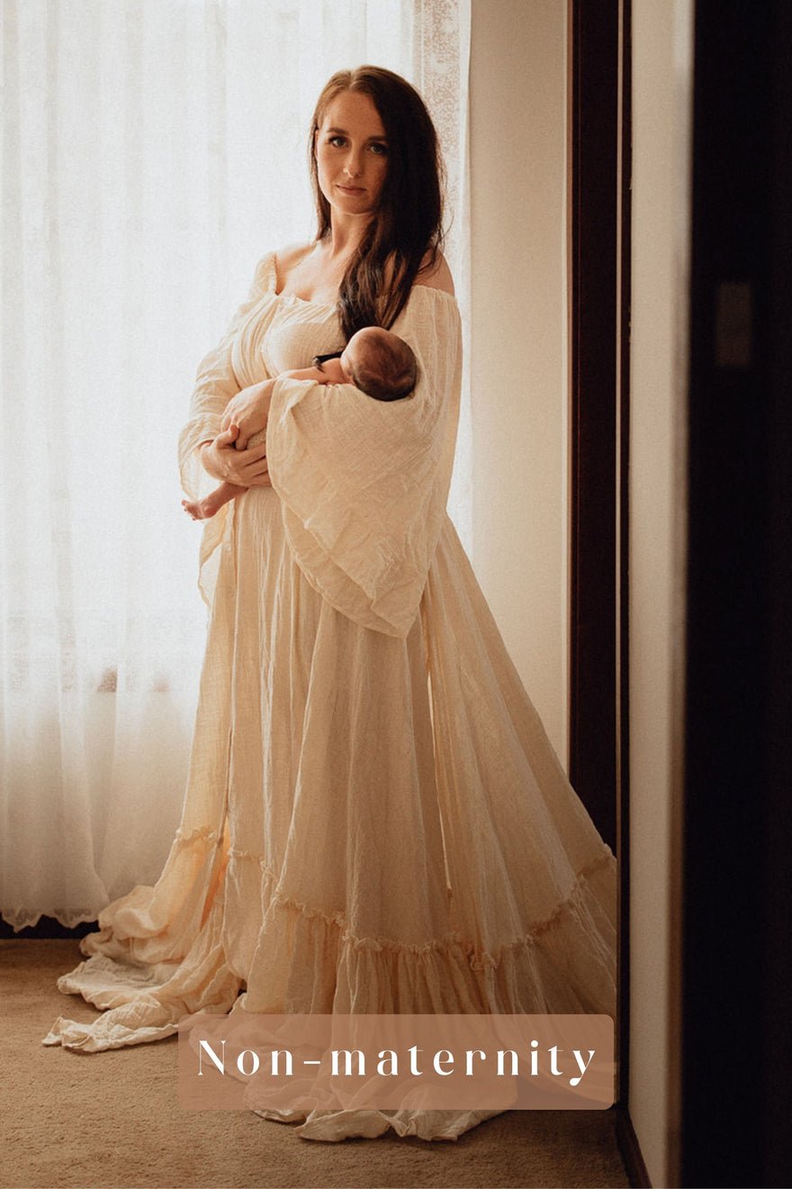 We Are Reclamation Ruffle Me Open Gown - Buttercream photo 4