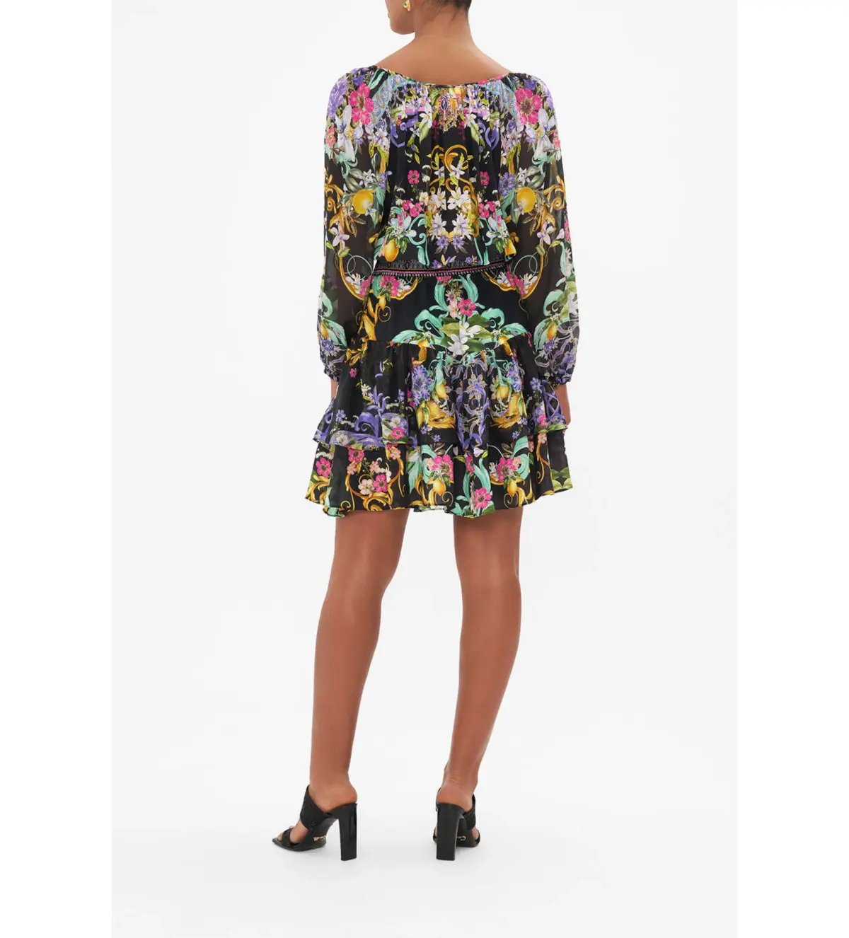 Camilla Meet Me In Marchesa Double Ruffle Dress Long Sleeves Size S/Au 10 photo 3