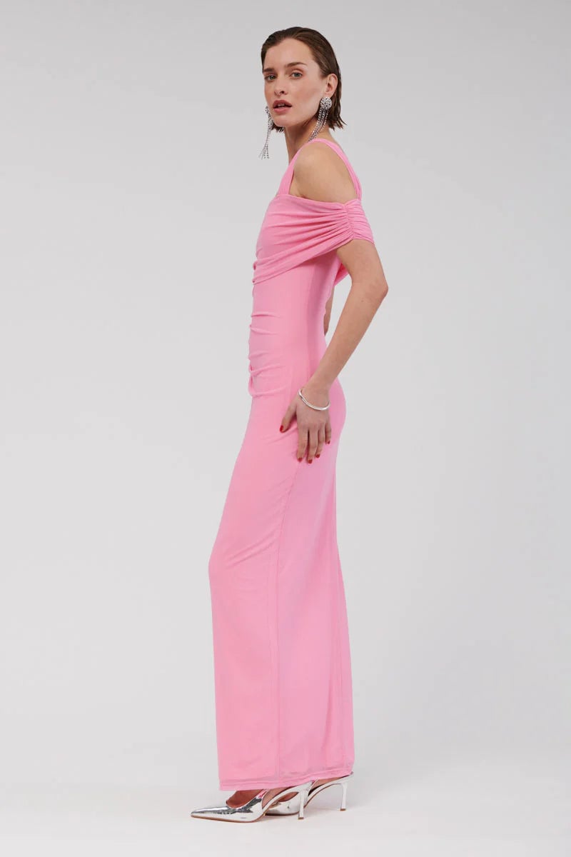 SUBOO CHRISTY PINK OFF SHOULDER MAXI DRESS - PINK photo 3
