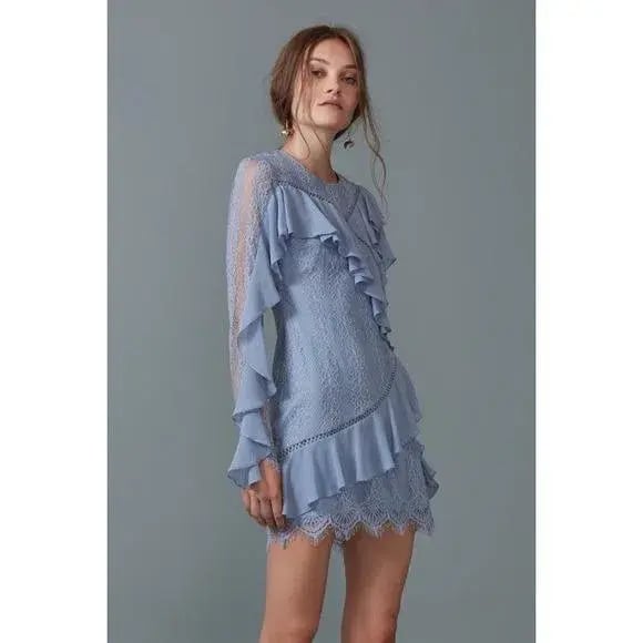 Keepsake the Label Better Days Long Sleeve Lace Dress Blue Size AU 6 photo 5