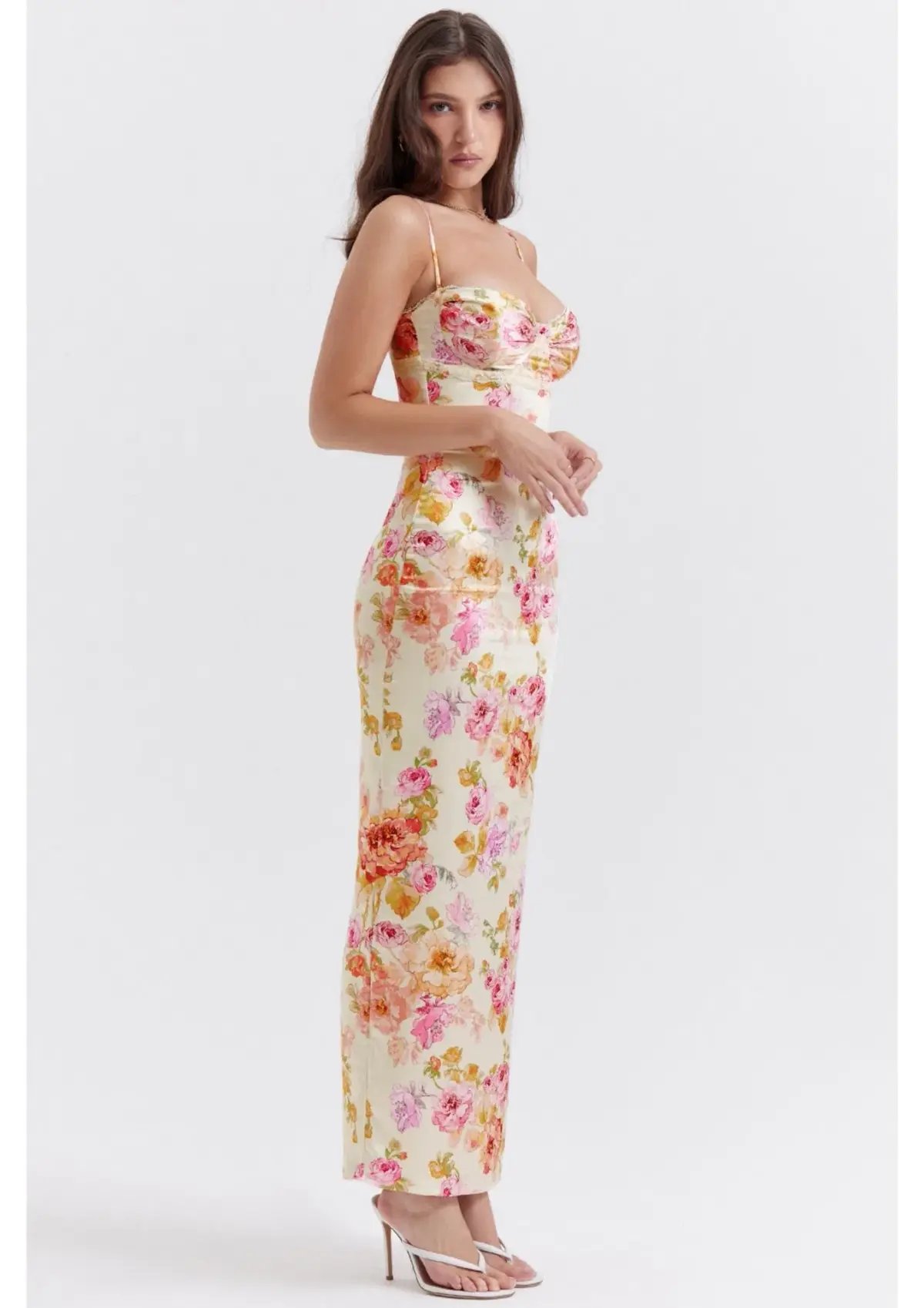 House of CB Josefina Maxi Dress in Ivory Floral Size S / AU 8 photo 2