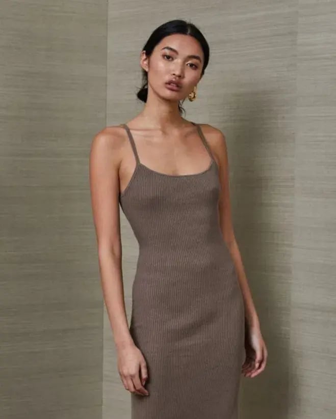 Bec & Bridge Riviera Split Midi Dress Brown Size 8 photo 2