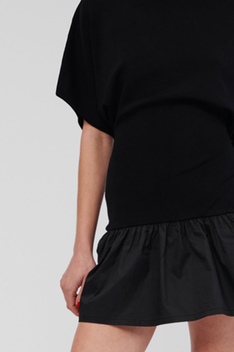 SUBOO NAPLES DROP WAIST MINI DRESS - BLACK photo 4