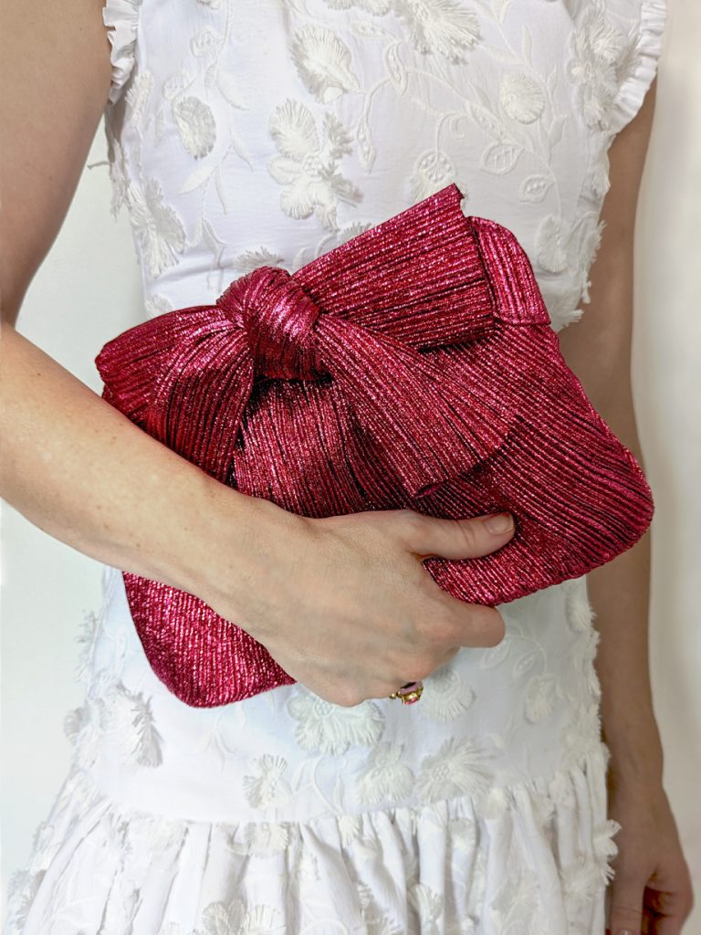Loeffler Randall Fuchsia Rayne Bow Clutch photo 2