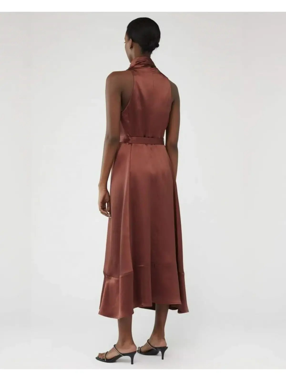 Camilla and Marc Cannes Satin Dress In Cinnamon Size AU 12 photo 2