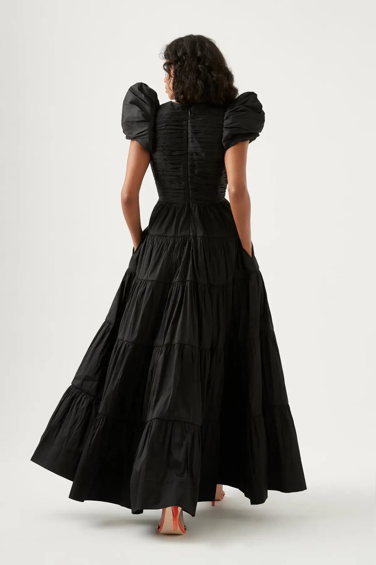 Aje  Statuesque Tiered Gown Black Size AU 6 photo 3