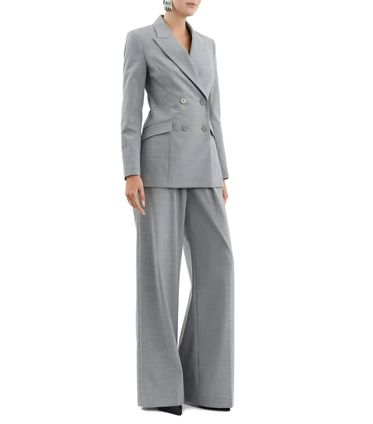 Rebecca Vallance Benoit Loose Fit Blazer in Grey Size AU 6 photo 2