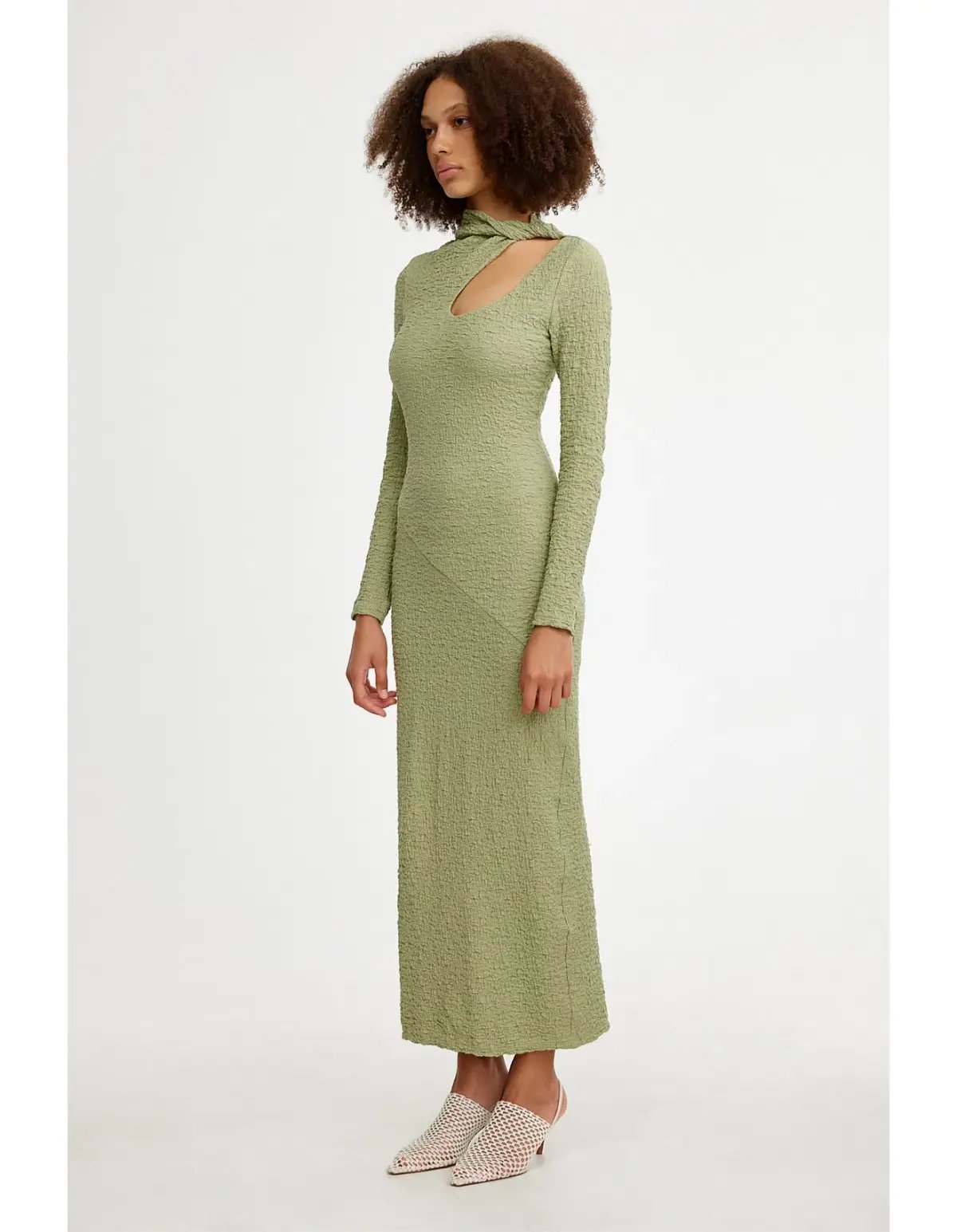 Significant Other Brielle Long Sleeve Midi Dress Sage Green Size 8 photo 2
