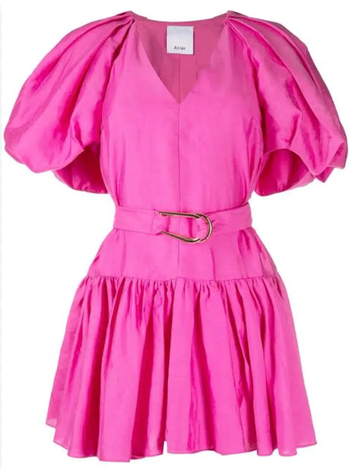 Acler Wheatland Puff Sleeve Dress Flamingo Pink Size 12 photo 4