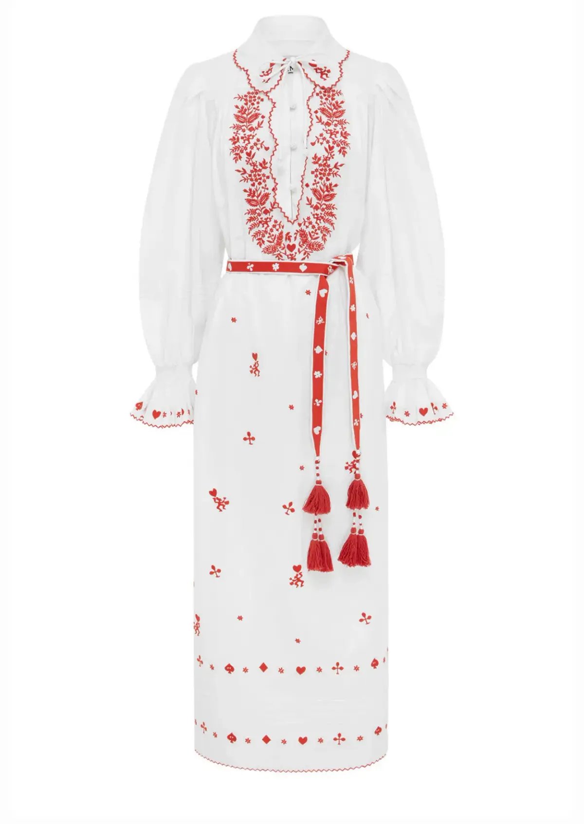 Alemais Hearts Embroidered Dress White Size 8 photo 8