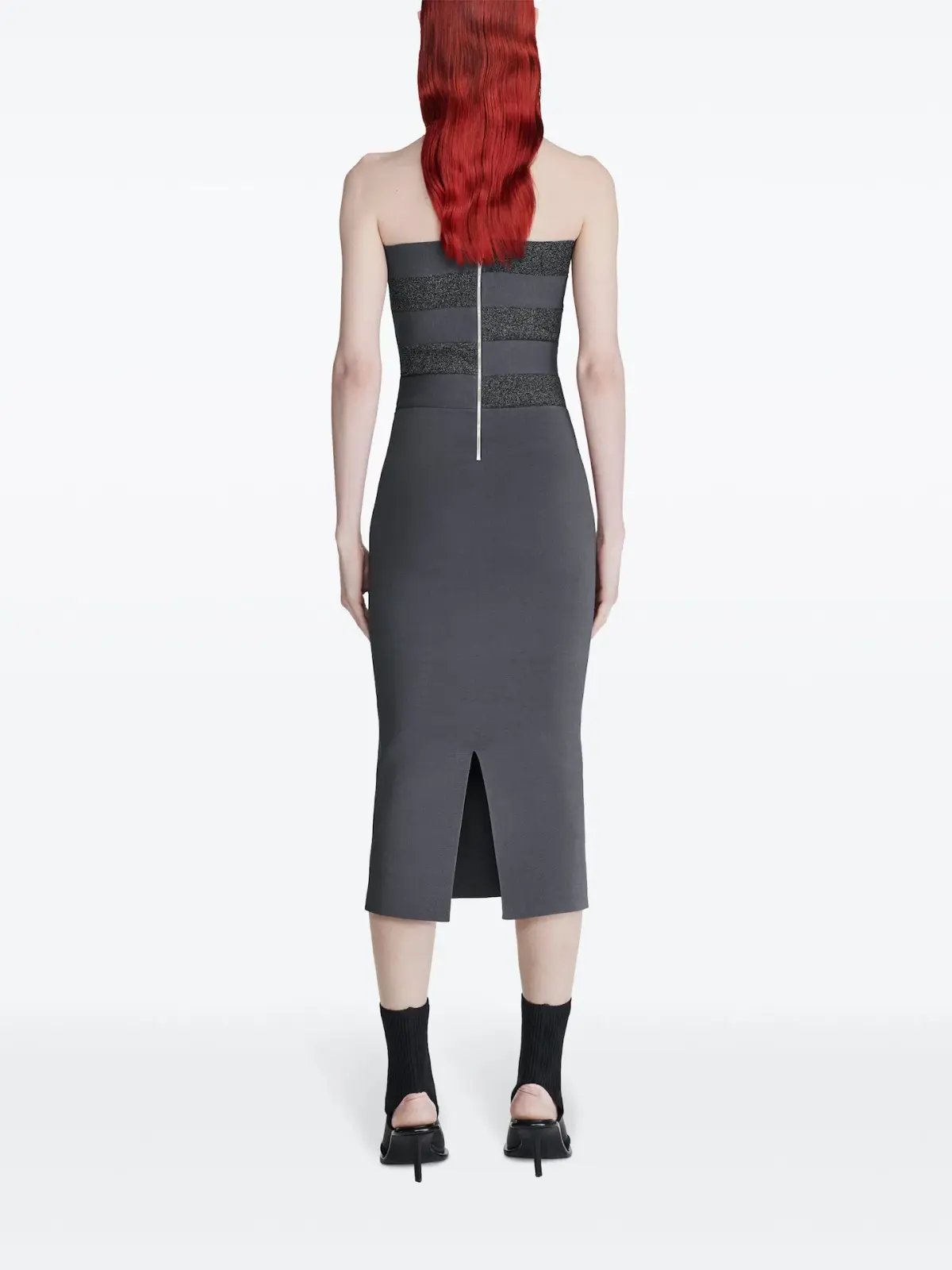 Dion Lee Reflective Interlocking Weave Midi Dress Asphalt Black Size XS / AU 6 photo 2