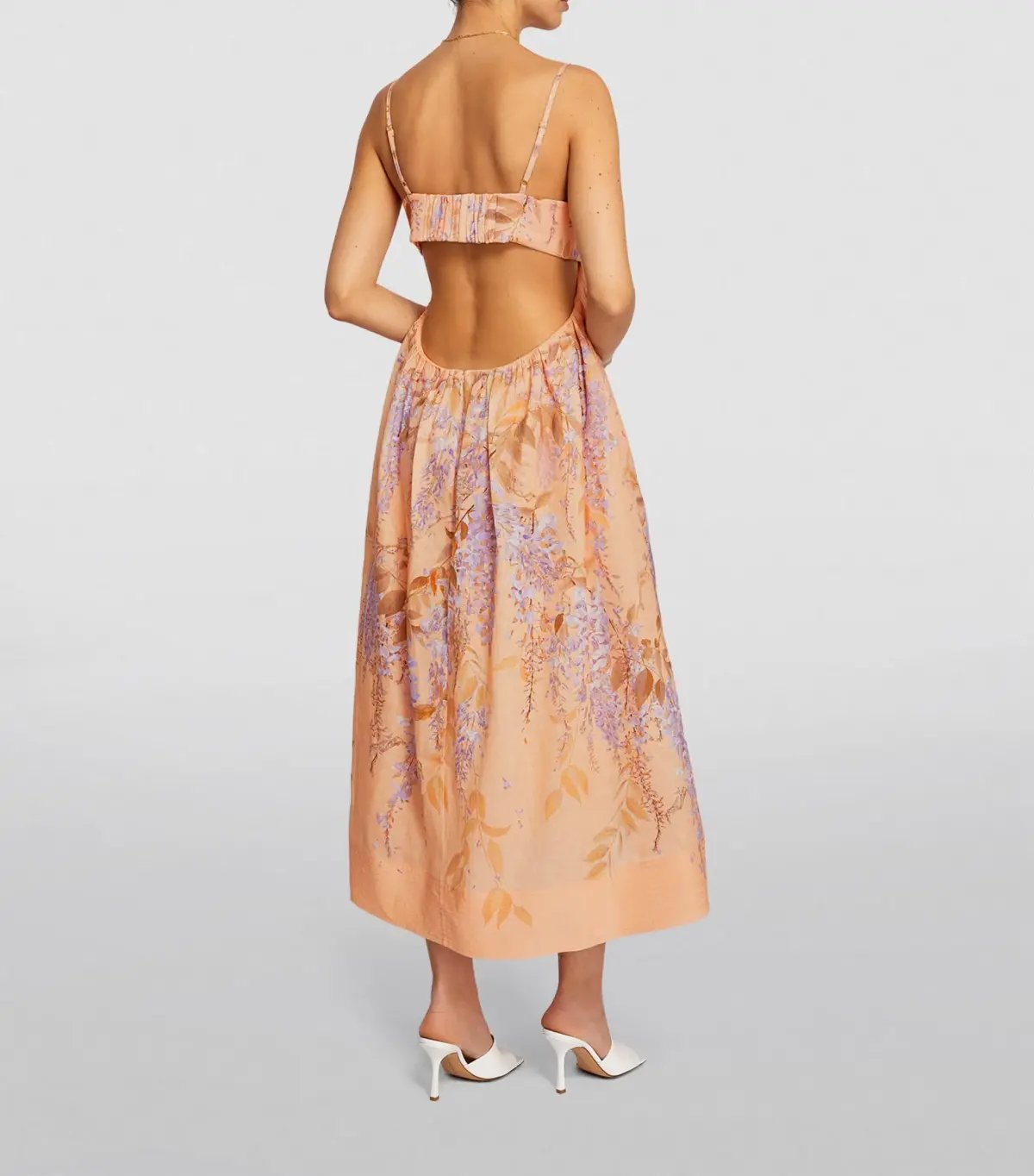 Zimmermann Rosa Bralette Midi Dress Lilac Wisteria Floral Size 0 / AU 8 photo 2