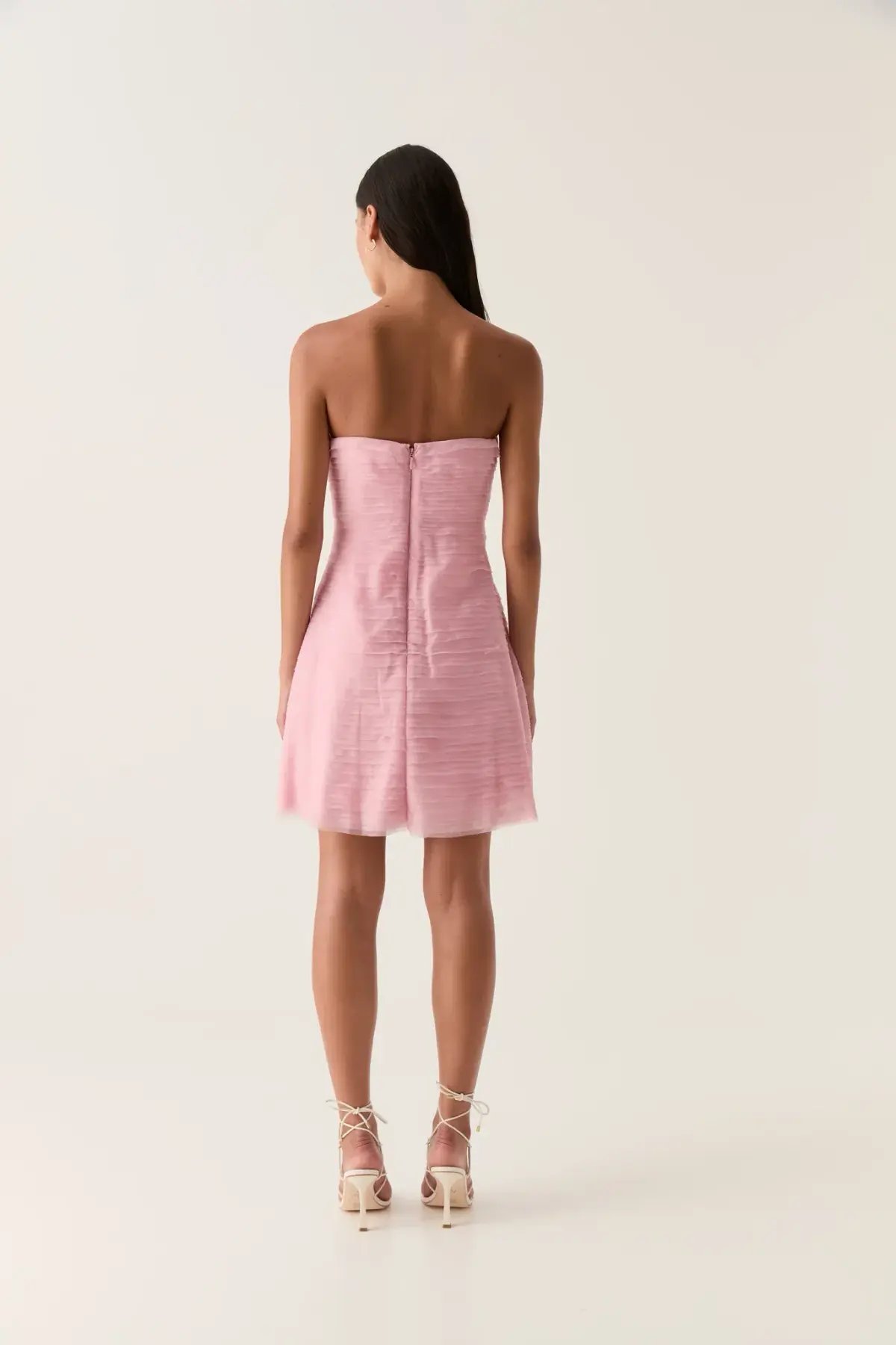 Aje Soundscape Mini Dress Chalk Pink Size AU 6 photo 3